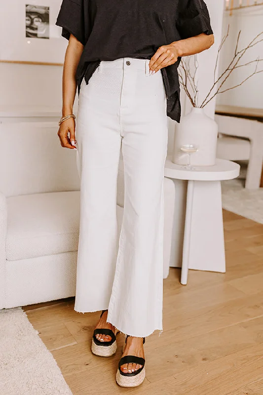 The Adriana High Waist Wide Leg Jean in Ivory