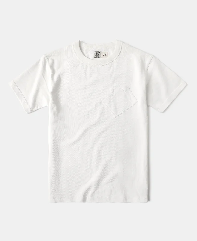 1930s Slanted Pocket Tubular T-Shirt - White