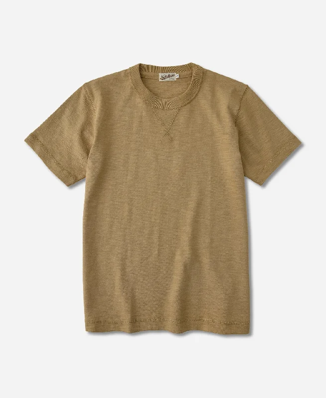 Heavyweight US Cotton Gusset Tubular T-Shirt - Sand