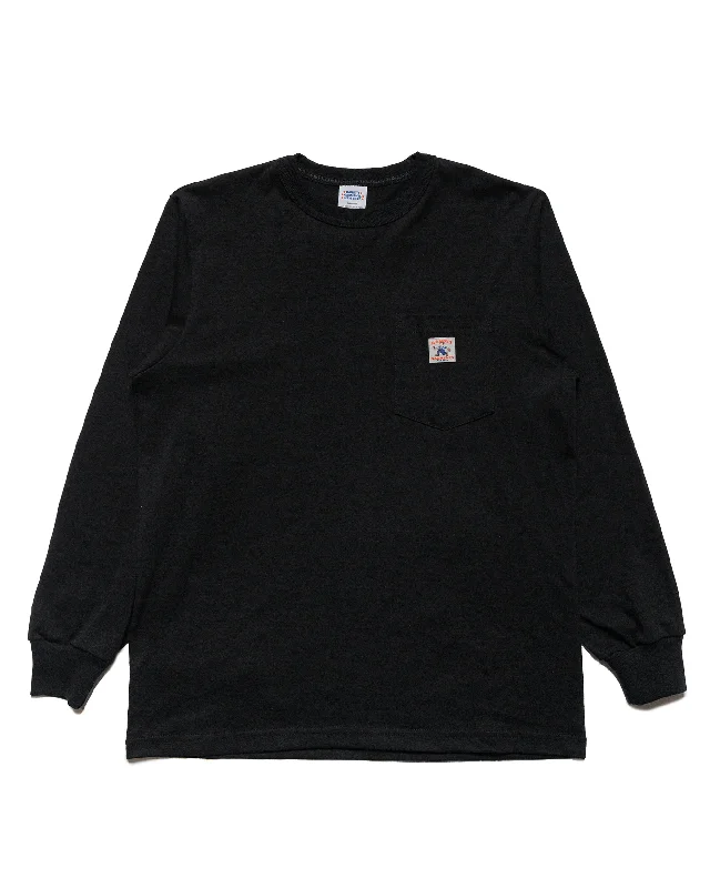 Randy's Garments Long-Sleeve Pocket Tee Black