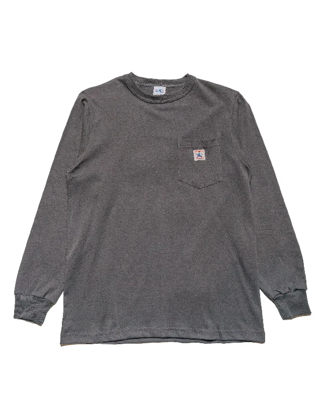 Randy's Garments Long-Sleeve Pocket Tee Grey