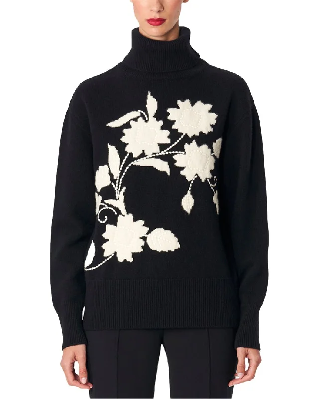 Carolina Herrera Turtleneck Wool & Cashmere-Blend Sweater