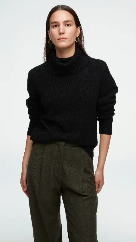 Chunky Turtleneck in Wool-Cashmere | Black