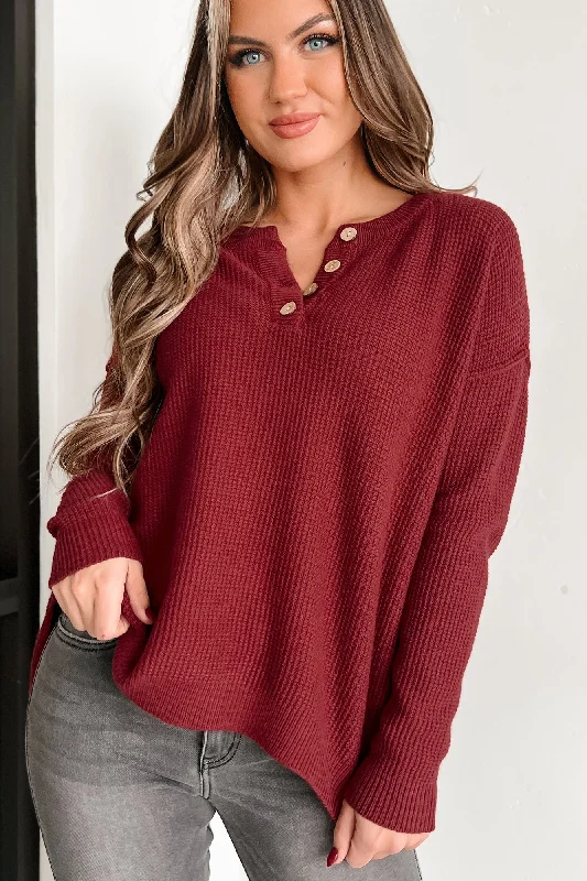 Joni Henley Sweater (Burgundy)