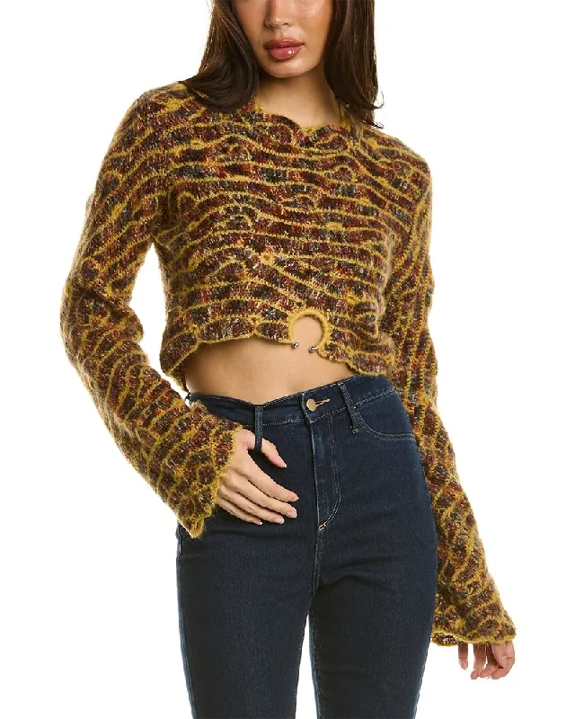 SEA NY Skye Crochet Mohair & Wool-Blend Sweater