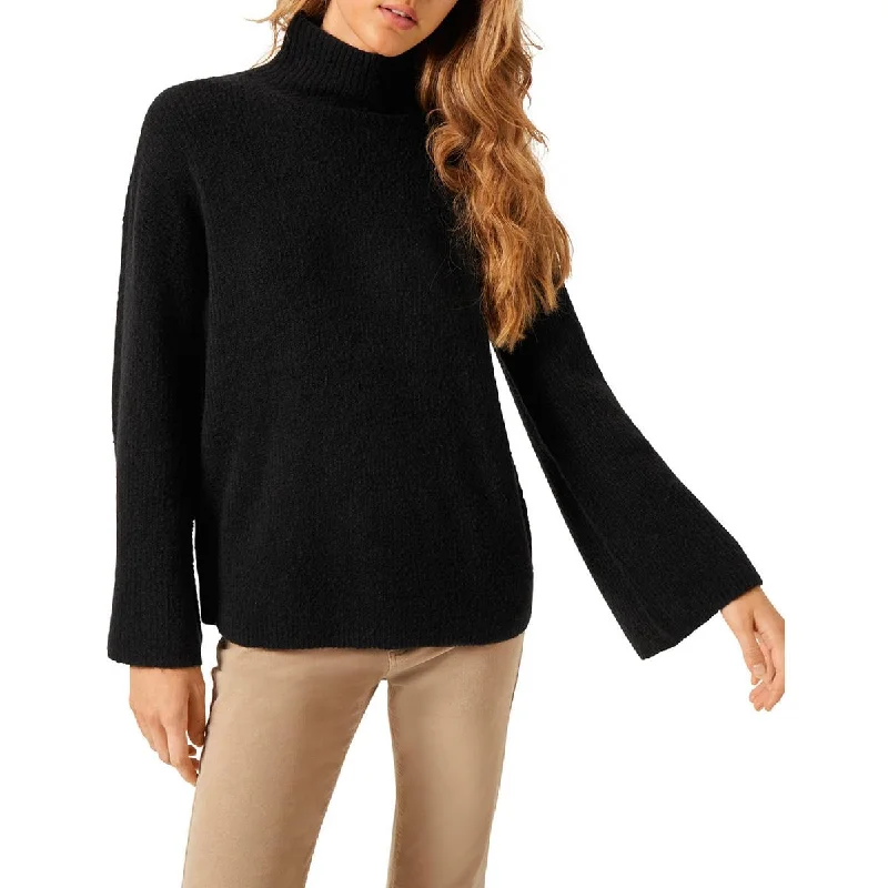 Womens Ribbed Knit Mock Turtleneck Sweater