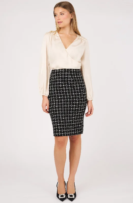 Bouclé Pencil Skirt