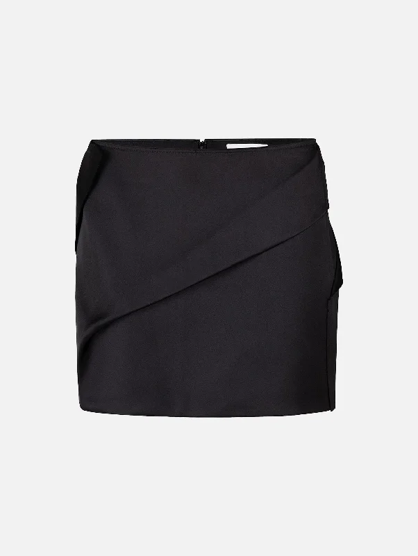 Fold Mini Skirt in Black