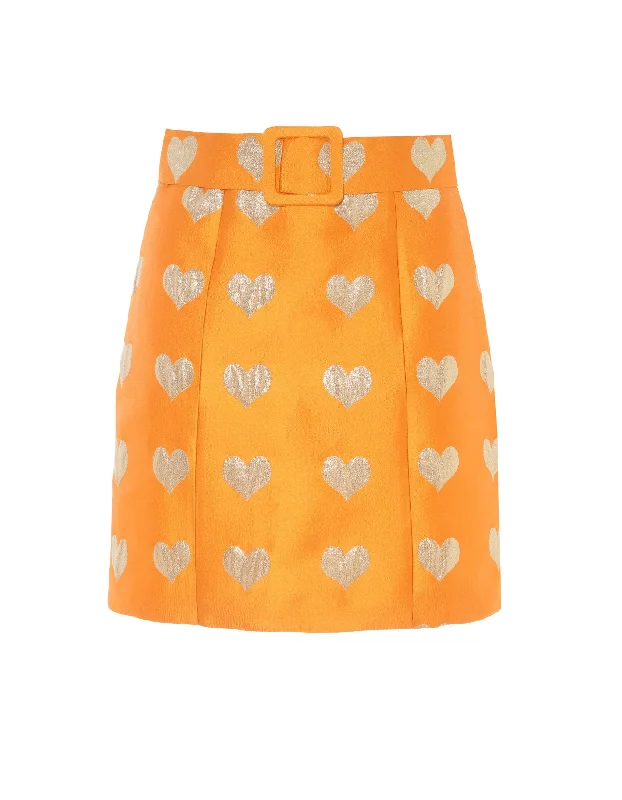 Leonie Mango Heart Silk Jacquard Mini Skirt