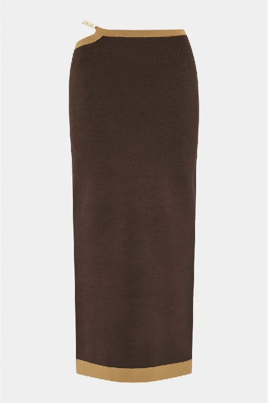 SALVADOR BEADED MIDI SKIRT-BISCOTTI