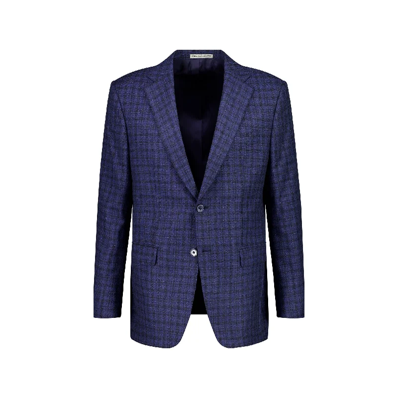 HENRY SARTORIAL DORMEUIL Check Blazer - FC NAVY/BLACK REG