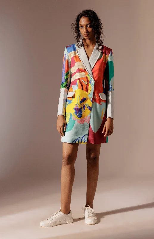 Island Colour Block Blazer Dress