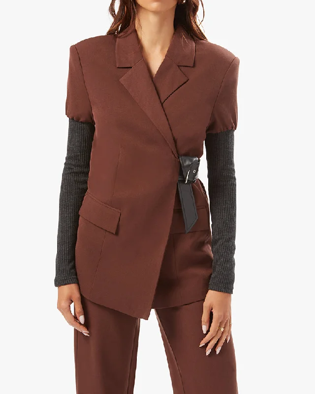 Rib Sleeve Suiting Blazer