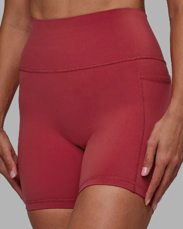 Fusion Mid-Length Shorts with Pockets - Claret